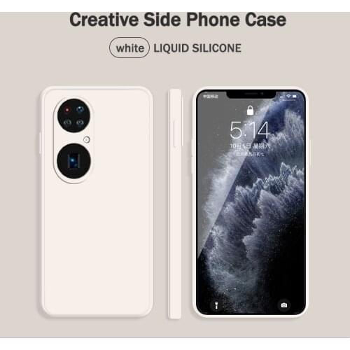 Straight Edge Style Soft Handfeeling Gel Silicone Shockproof Phone Case for Huawei P50 Pro Dustproof Back Cover