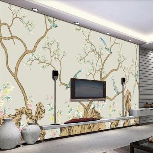 Custom wallpaper 3d mural large high-grade pen flower bird background papier peint living room bedroom restaurant cafe wallpaper