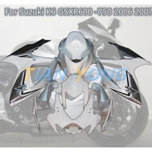 Fairing Bodywork plastic shell repair parts replacement For SUZUKI GSX-R600 GSX-R750 2006 2007 Motorcycle Accessories racing car