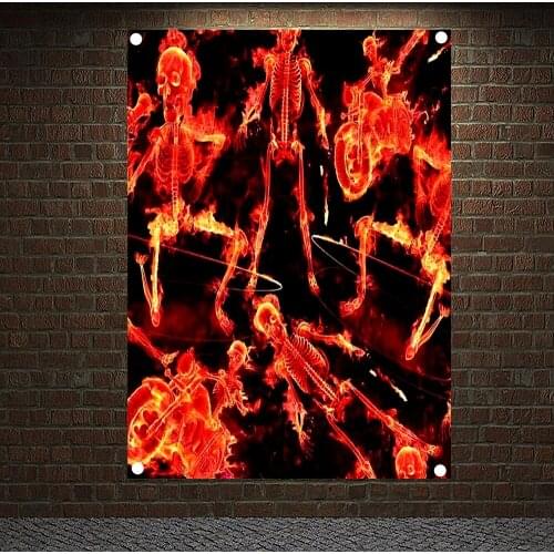 Macabre Art Rock 'n' Roll Popular Music Band Posters High Quality Four Holes Flag & Banner Office Music Studio Room Wall Decor B