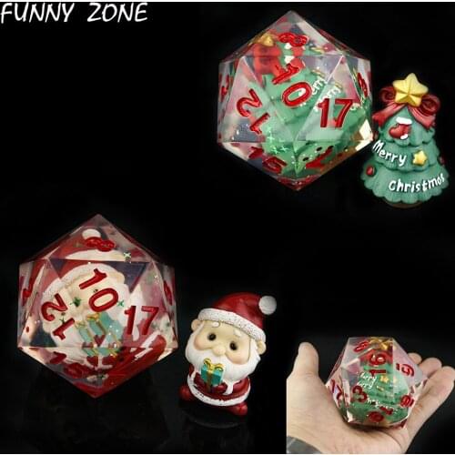 Christmas Funny Sharp Edge and Beautiful Large Size D20 Dice DND RPG Gift Boardgames for Game, As Decorate
