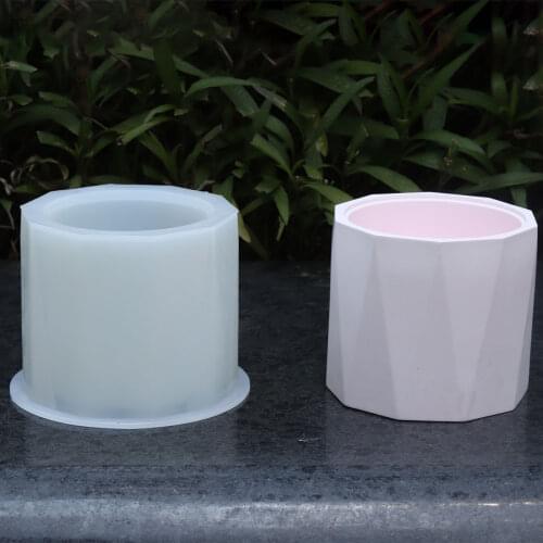 Silicone Mold Cylinder For Succulent Plants Round Pen Container Plaster Gypsum Mould Cement Clay Molds