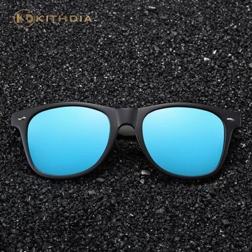 KITHDIA New Arrivals Black Wooden Polarized Sunglasses for Men Bamboo Sunglasses Red UV400 Lenses Fashion Driving Shades