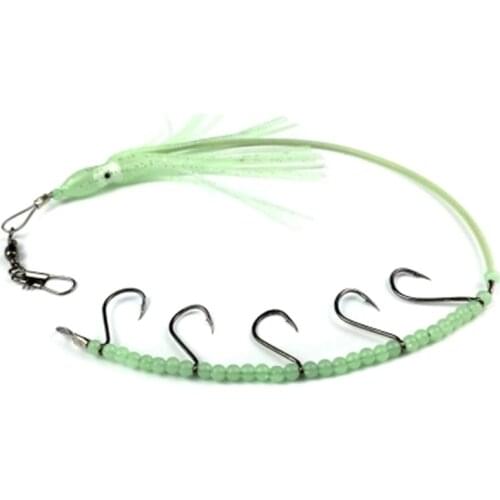 Tropical Noctilucent Octopus String Hook Fishing Knife Fish Hairtail Steel Wire Octopus Hook Noctilucent Stop Bead Road Sub Bait
