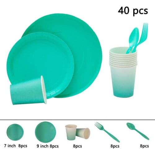 Water Duck Green Environmental Protection Disposable Tableware Party Birthday Decoration Party Supplies Party Dinner Set Plate