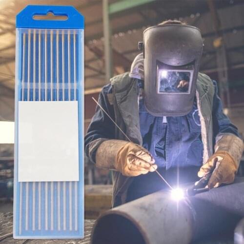 10Pcs 1.6-3.2mm Tungsten Electrodes Wear-proof Welding Rods Assorted Lanthanated Gold-tipped Tungsten Electrodes for Aluminum