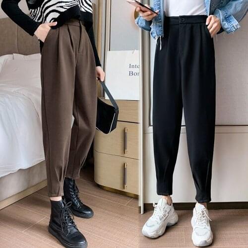 High Quality 2021 Harem Pants Women Stretch High Waist Womens Bomber Pants Boot for Loose Caual Work Style Girl Trousers Spring