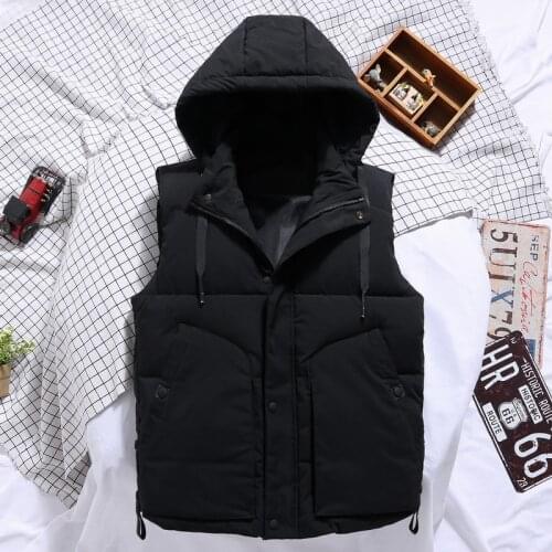 Men Unisex Waistcoat Plus Large Size Spring Winter Warm Hat Detachable Men Vest Sleeveless Casual Camouflage Jacket Coat
