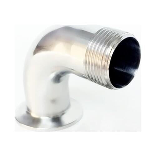 1-1/4" BSP Male Thread 304 Stainless Steel Sanitary Ferrule 90 Degree Elbow Pipe Fitting For Home Brew Fit 1.5" Tri Clamp