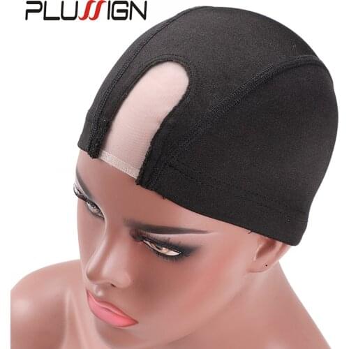Small Medium Large Size U Part Dome Mesh Cap Strechable Wave Cap Hairnet Mono Lace Caps Plussign Dome Cap For Wig Making 1Pcs