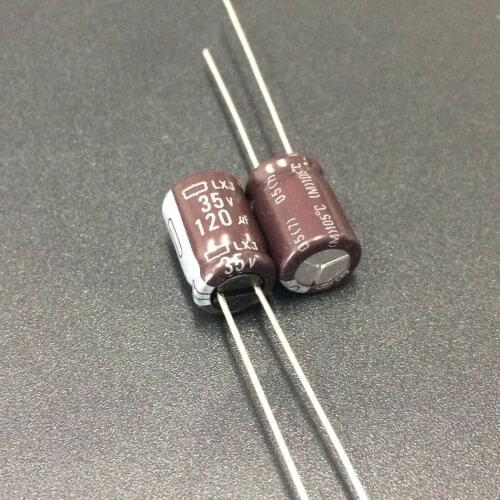 10pcs/100pcs 120uF 35V NCC LXJ Series 8x11.5mm Low Impedance Long Life 35V120uF Aluminum Electrolytic Capacitor