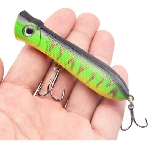 10Pcs Popper Fishing Lure 11g 8cm Fishing Lure Topwater Crankbait Artificial Bait Hard Lures For Carp Pike Fishing Accessories