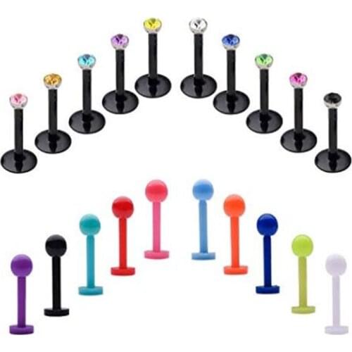 16g Tragus Earrings Retainer Clear Flexible Lip Rings 8mm Labret Studs Monroe Medusa Piercing Jewelry Cartilage Helix Earrings