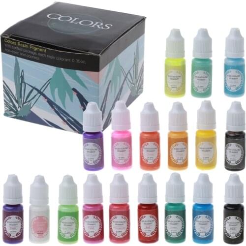 18 Colors Epoxy Pigment Opaque Liquid Resin Colorant Each 0.35oz Non-Toxic Epoxy Resin Dye Solid Color Liquid Resin Dye dropship