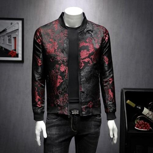 2020 Fall Paisely Floral Business Bomber Windbreaker Clothes Men Vintage Jacket Coat 5XL