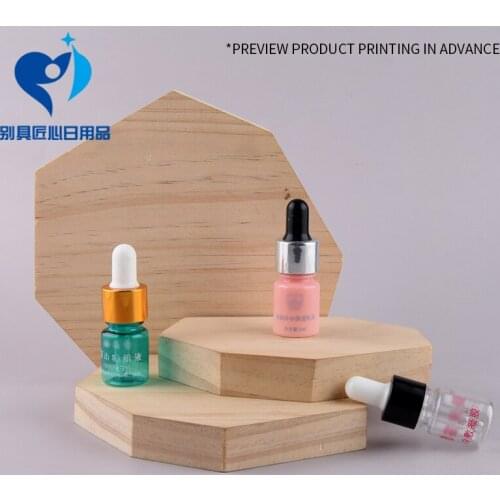 5pcs 5ml Empty Makeup Plating Bright Lid with Glass Eye Dropper Portable Refillable Bottle Mini Esstenial Oil Liquid Container