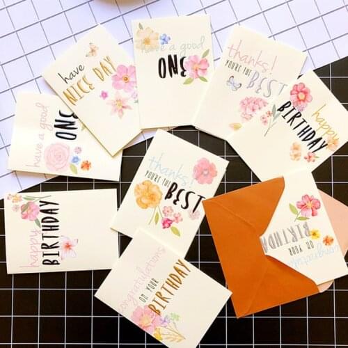 Paper Flower Greeting Cards Embossed Kids Birthday Cards Valentine Gift Mother Cards