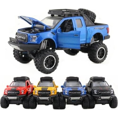 Free Shipping/Diecast Toy Model/1:32 Scale/Ford F-150 Off Road Pickup Truck Car/Pull Back/Sound & Light/Collection/Gift For Kid