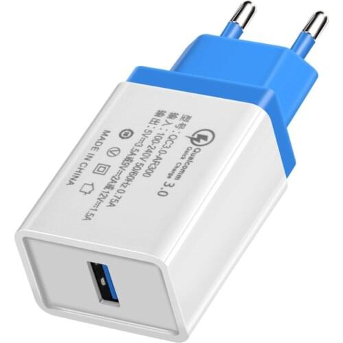 20 PCS QC3.0 Travel Adapter Quick Charge Fast USB Charger 18W Portable Wall Adapter For Mobile Phone iPhone Xs