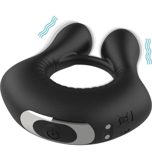 Dildo Vibrating Ring Rechargeable Massager with 10 Speed Vibrations Adult Masturbating Sex Toy for Men Couples