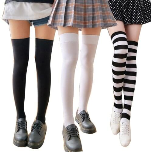 Women Girls Over Knee Long Stripe Printed Thigh High Striped Cotton Socks Mutlic Style Sweet Overknee Socks Harajuku Stocking