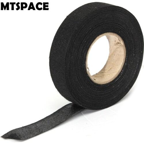 MTSPACE Hot Adhesive Cloth Fabric Tape Cable Looms Wiring Harness 19mm x 15M For Car Auto Strong Adhesive Force High Quality