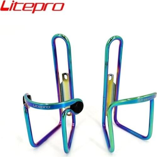 Litepro Bicycle Bottle Holder Aluminum Alloy Titanium Plating Multicolor Kettle Cage MTB Road Folding Bike Water Bottle Rack