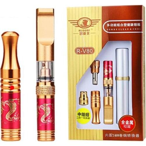 Metal multifunctional combined double filter circulation type cigarette cleaner for coarse, medium and fine cigarette holder