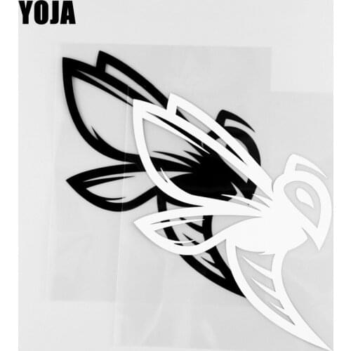 YOJA 12.6×15.3CM Bee Fashion Decal Vinyl Cartoon Animals Car Stickers Pattern Black/Silver 19C-0211