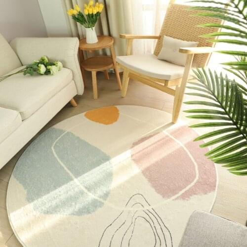 Soft Plush Round Carpet Soft Kid Bedroom Carpet Lamb Cashmere Home Living Room Carpet Sofa Tatami Bedside Rugs Baby Crawling Mat