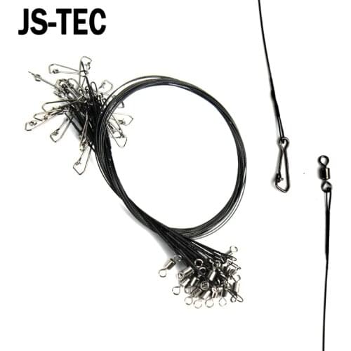 New 40pcs/lot Anti Bite Steel Fishing Line Steel Wire Leader Trace Wire Leader Swivel Stainless Steel Rolling Swivels A030