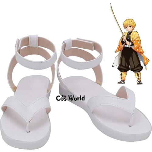 Demon Slayer: Kimetsu no Yaiba Agatsuma Zenitsu Anime Customize Cosplay Shoes Boots