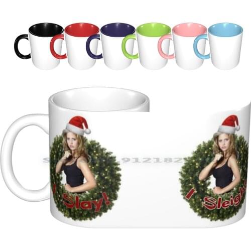 A Very Buffy Christmas Ceramic Mugs Coffee Cups Milk Tea Mug Buffy Vampire Angel Spike Xander Willow Joss Whedon Sarah Michelle