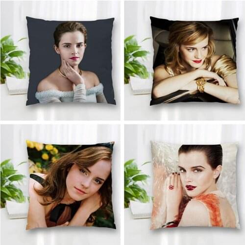 Custom Emma Watson Pillowcase With Zippered Bedroom Home Office Decorative Pillow Sofa Pillowcase Cushions Pillowcover