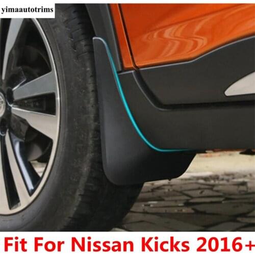 Yimaautotrims Auto Accessory Front & Rear Fenders Mud guards Splash Flaps Plastic Cover Trim 4 Pcs For Nissan Kicks 2016 - 2021