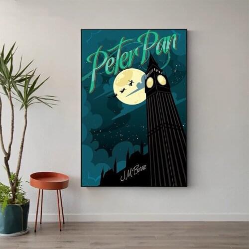 W518 Silk Fabric Poster Wall Art Decor PERER PAN CLASSIC MOVIE Classic Movie Trend Fashion Decoration Bright Gift