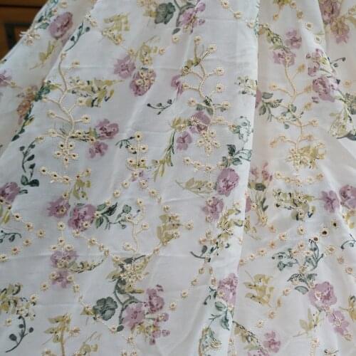 Chiffon fabric Dress fabric Soft Printed Chiffon Colorful lace Fabric For DIY Sewing Summer Maxi Dress Skirt Fabric By 1 yard
