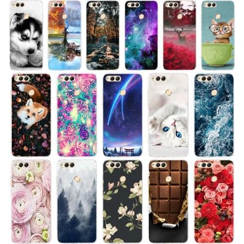 B Soft TPU Honor 7X Case Cover Drawing Painted 5.93" Huawei Honor 7X Case Phone Back Protective Silicone Case Honor 7