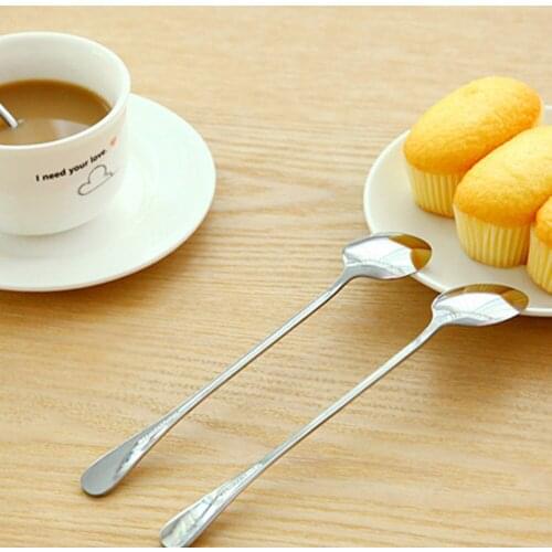 TENSKE Long Handle Tea Coffee Spoons Ice Cream Cutlery Stainless Steel Nt*30 hogar cocina 2017 kitchen utensils hot sale