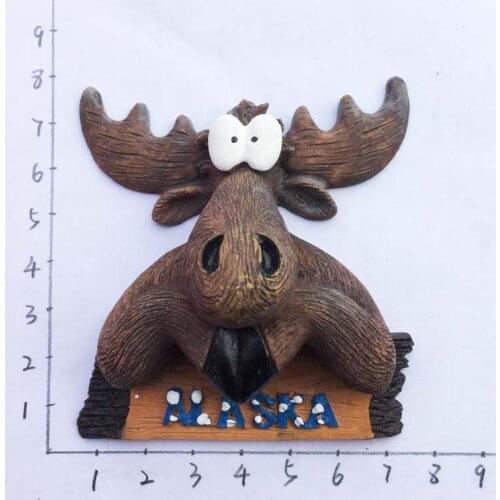 Alaska elk head 3D Tourist Souvenir Magnet sticker fridge