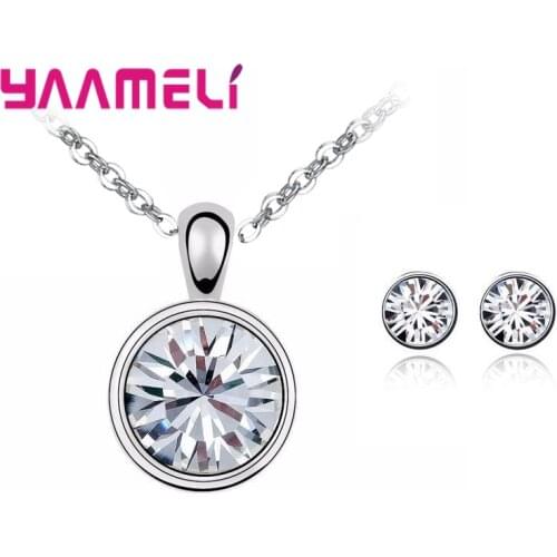 High Quality 925 Sterling Silver Crystal Inlaid Choker For Woman Temperament Rhinestone Pendant Jewelry Party Gifts Bijoux