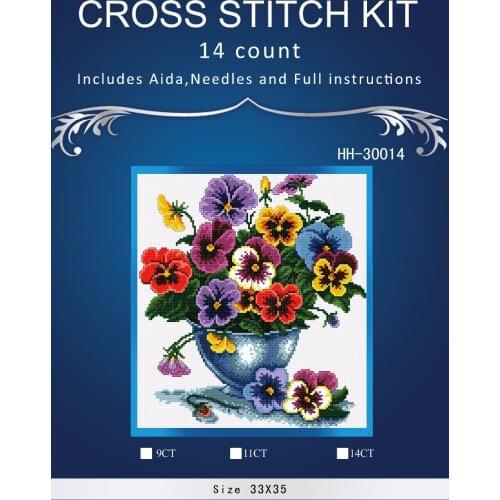 Top Quality Lovely Hot Sell Counted Cross Stitch Kit Old World Holiday Ornaments Similar DMC HH-30014 Six color flowers