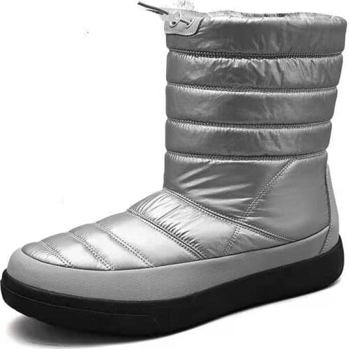 Womens Winter Large Size Plush Warm Medium Tube Outdoor Snow Boots Wear-Resistant Anti-Skid Ski Shoes Fashion Cotton Boot 36-43