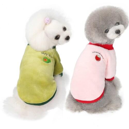 Dog Clothes Fleece Warm Pet Coat For Small Medium Ropa Disfraz Perro Teddy French Bulldog Puppy Jacket Winter Avocado Outfit