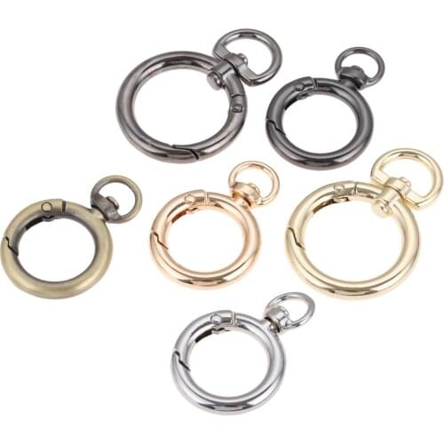 1 Pc Zinc Alloy Swivel Clip Snap Hooks for Handbag Buckle Holder Spring O Ring Bag Hook Round Trigger Spring Keyring Buckle DIY