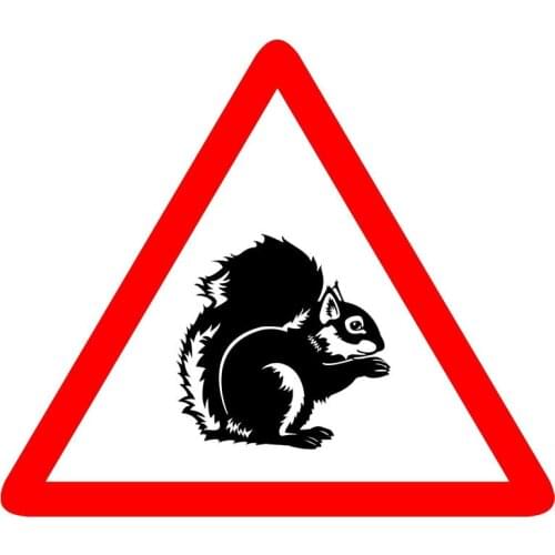 1 Pcs Animal Warning Squirrel Animal Car Sticker PVC Waterproof Decal Car Styling Decoration 11CM*9.3CM