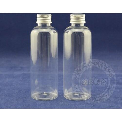 20pcs/lot 100ml Bottle with Aluminum Cap for liquid and lotion PET Cosmetic Packaging