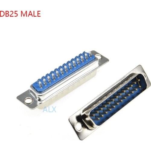 5PCS DB25 MALE PCB Mount serial port CONNECTOR Solder Type D-Sub CONNECTORS 25pin plug 25p Adapter FOR PCB