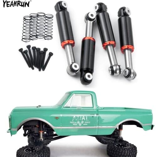 YEAHRUN 4Pcs Metal Aluminum Shock Absorber Damper For 1/24 RC Crawler Car Axial SCX24 90081 Upgrade Parts