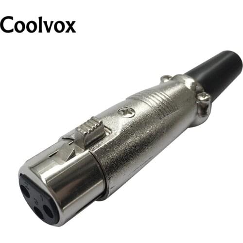 Free Shipping 10pcs/LOT 3-Pin Female Cable End XLR Nickel - Silver